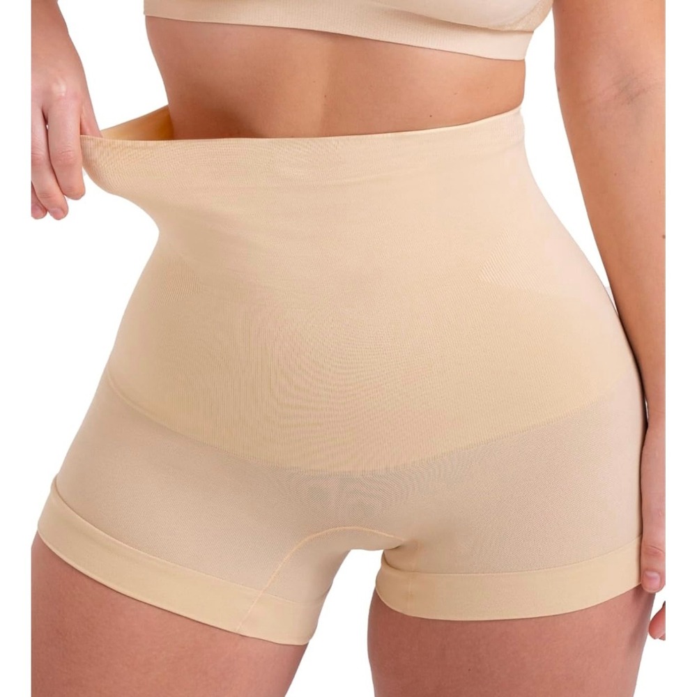 Shapermint Essentials High-Waisted Shaper Boyshort Women's L‎ Chai Beige Comfort